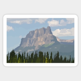 Castle Mountain Banff National Park Digital Painting Sticker